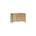 Modern Oak Sideboard with Metal Legs and Three Drawers